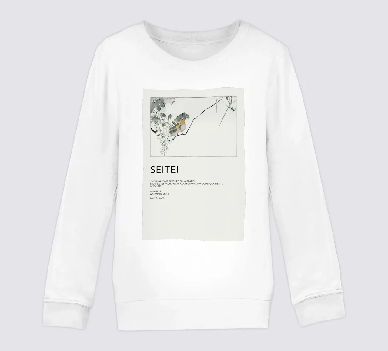 Seitei - Two Sparrows Perched on a Branch felpa bambino da Vintage by JUNIQE