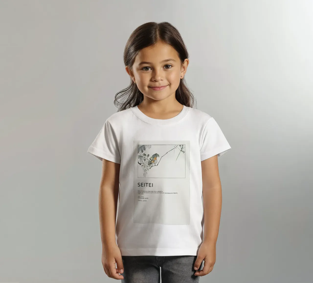Seitei - Two Sparrows Perched on a Branch t-shirt bambini da Vintage by JUNIQE