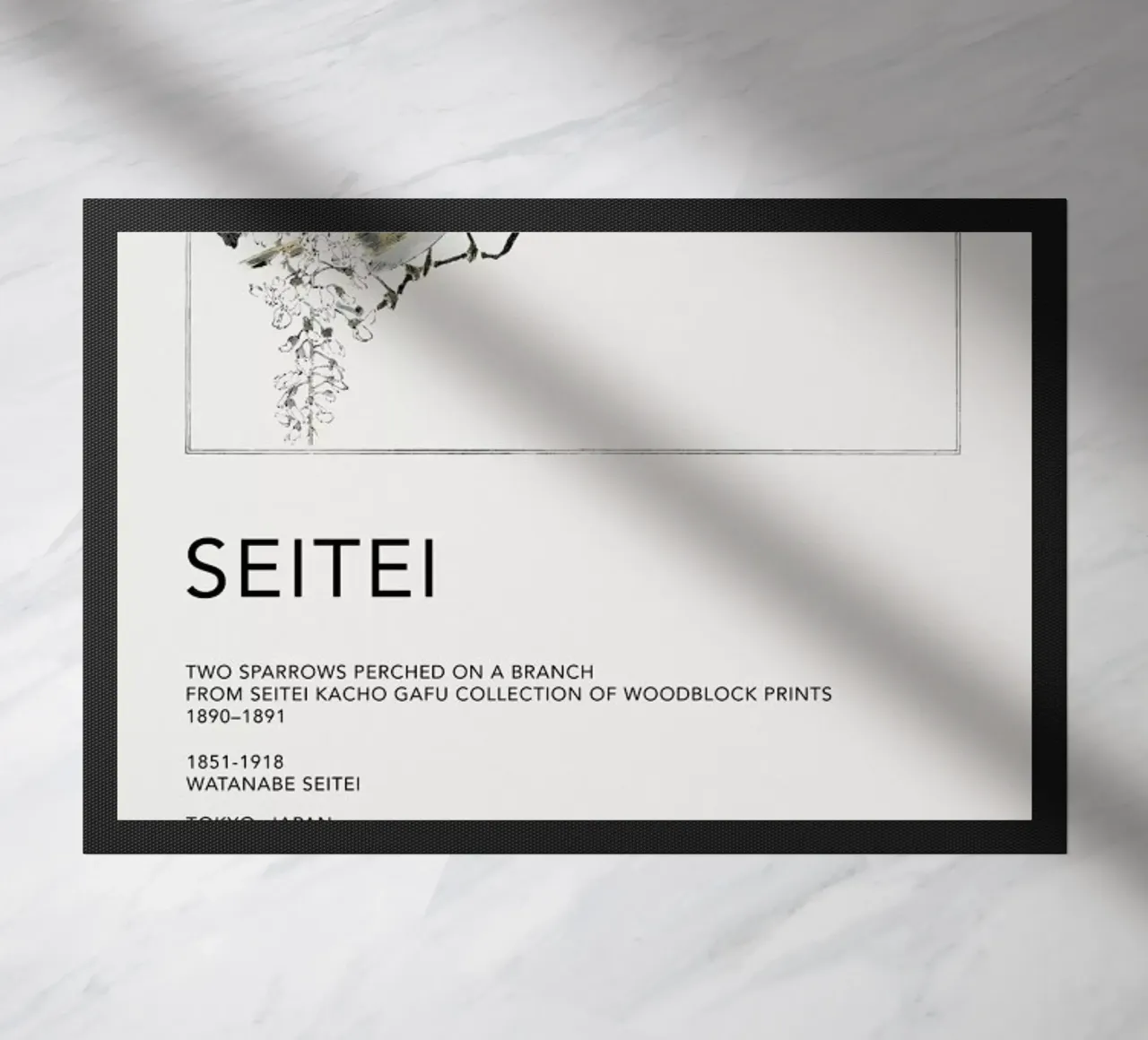 Seitei - Two Sparrows Perched on a Branch zerbino da Vintage by JUNIQE