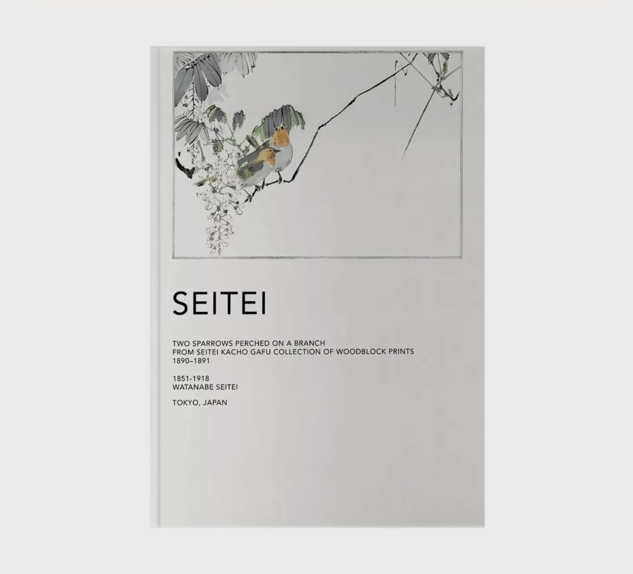 Seitei - Two Sparrows Perched on a Branch diario da Vintage by JUNIQE