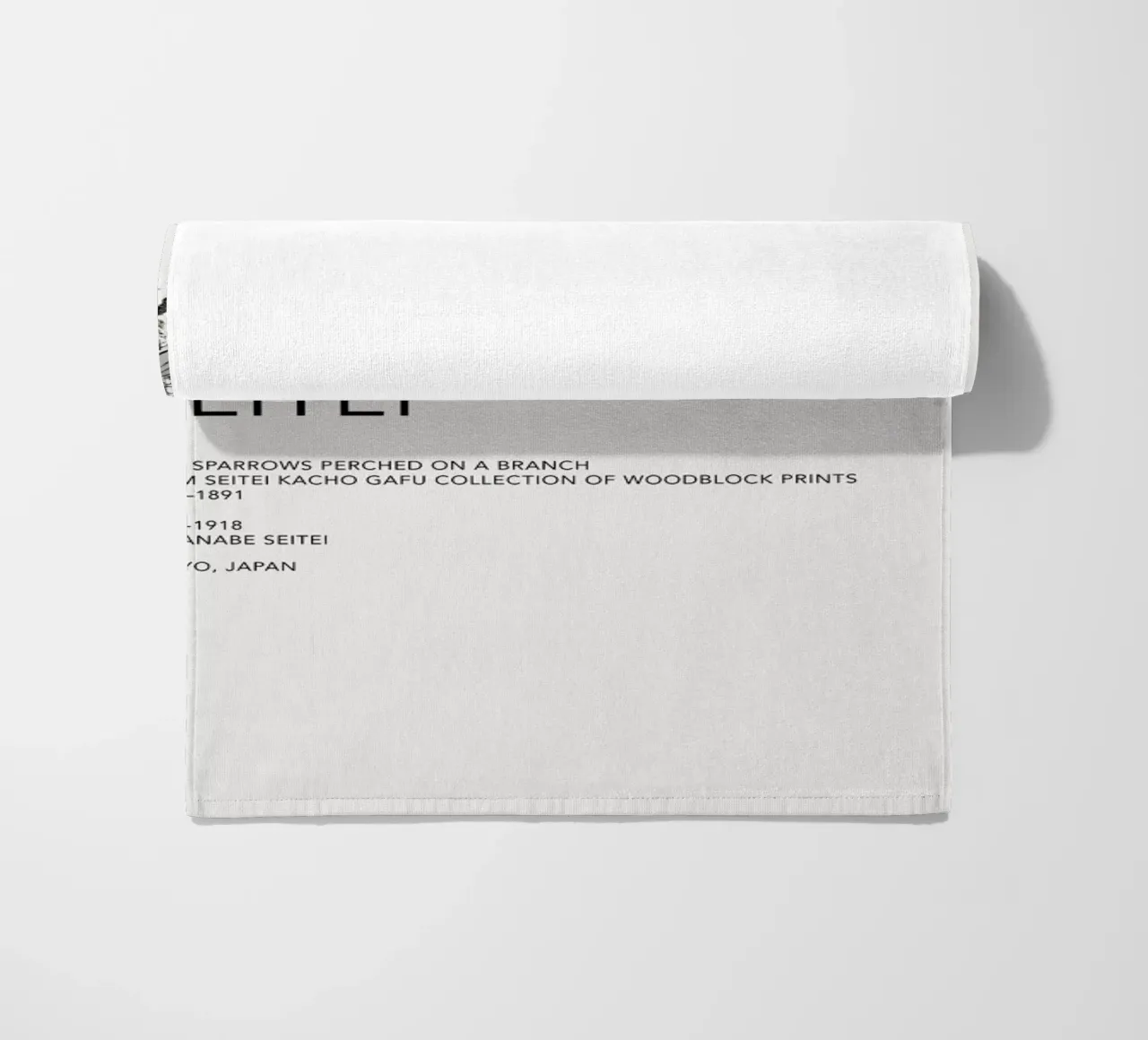 Seitei - Two Sparrows Perched on a Branch telo mare da Vintage by JUNIQE