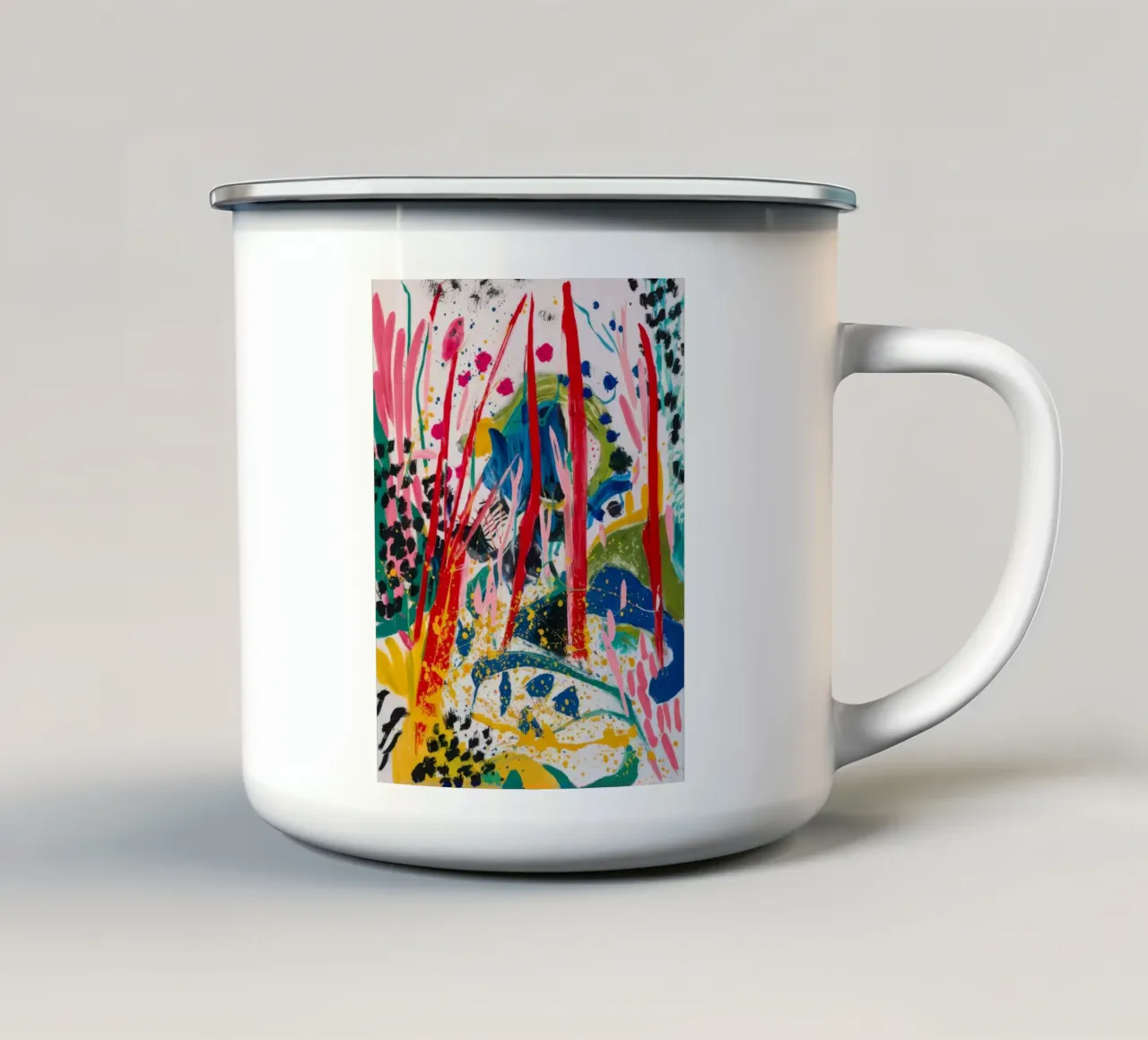 Esplosione di colori esultanti tazza in smalto da Vivid Reverie