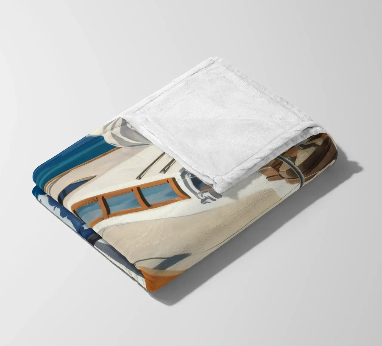 Marine Teak Gleam fleece blanket by Infinite Chroma