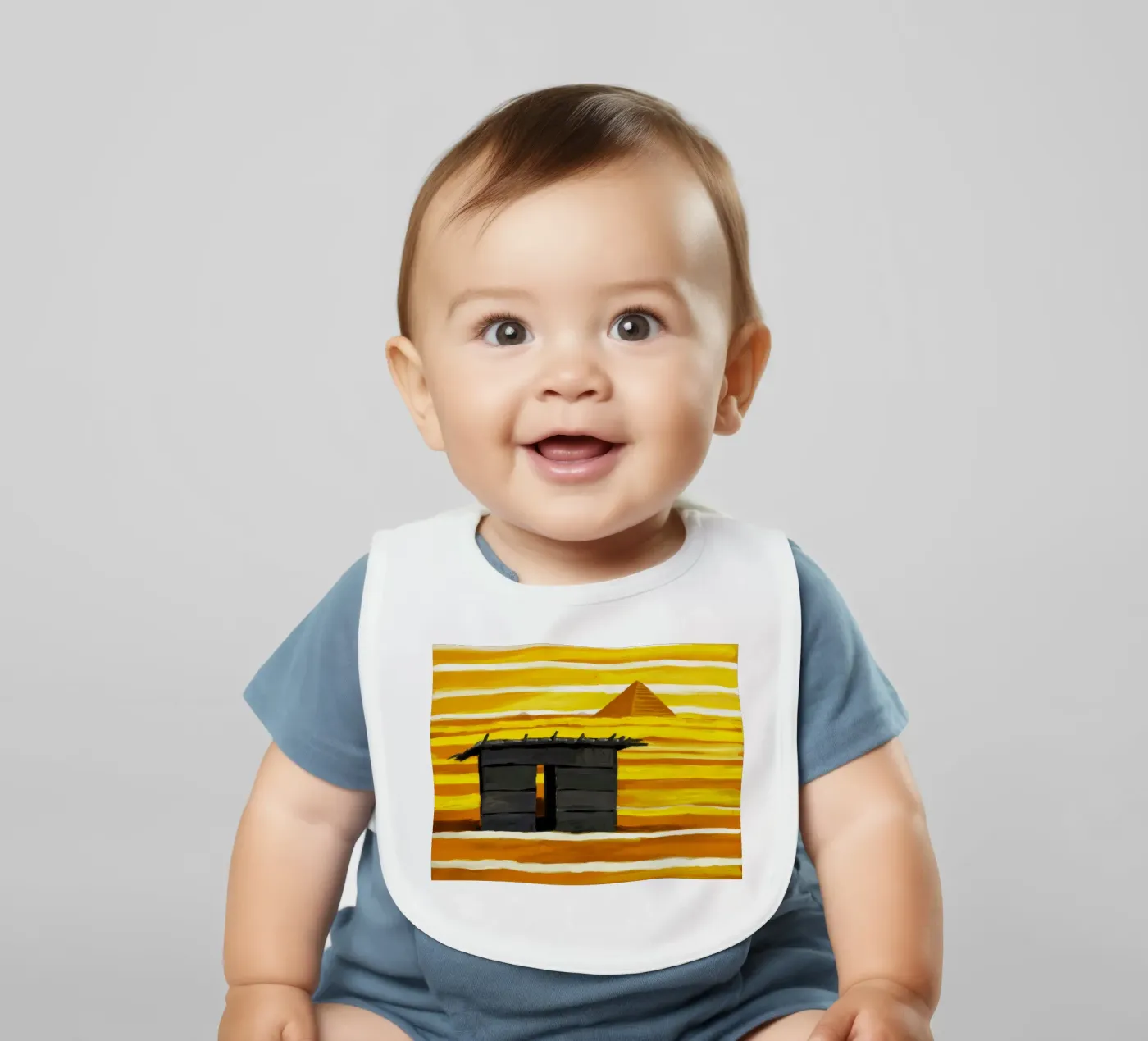 Sunlit Adobe Window baby bib by Silk Palette