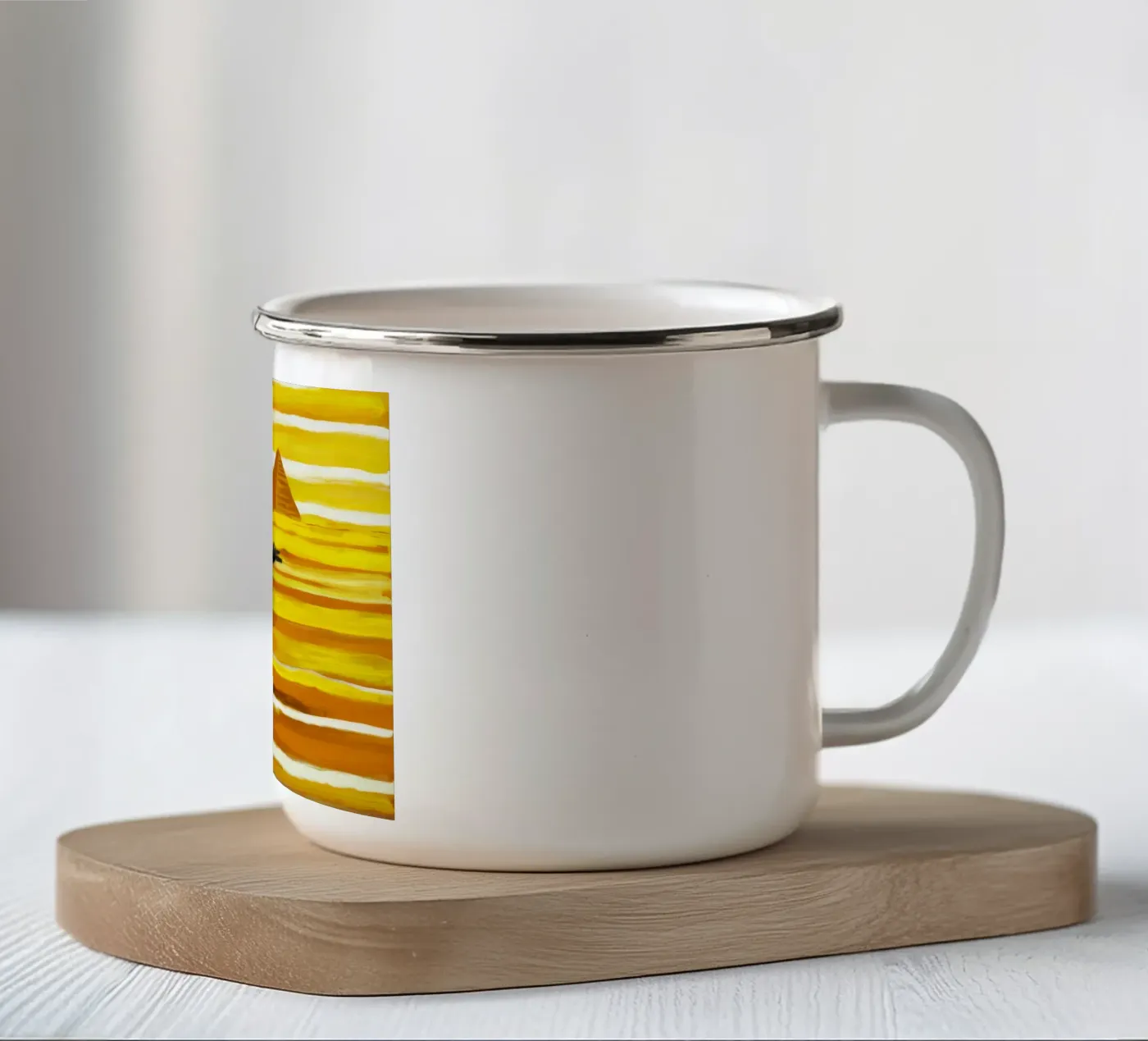 Sunlit Adobe Window enamel mug by Silk Palette