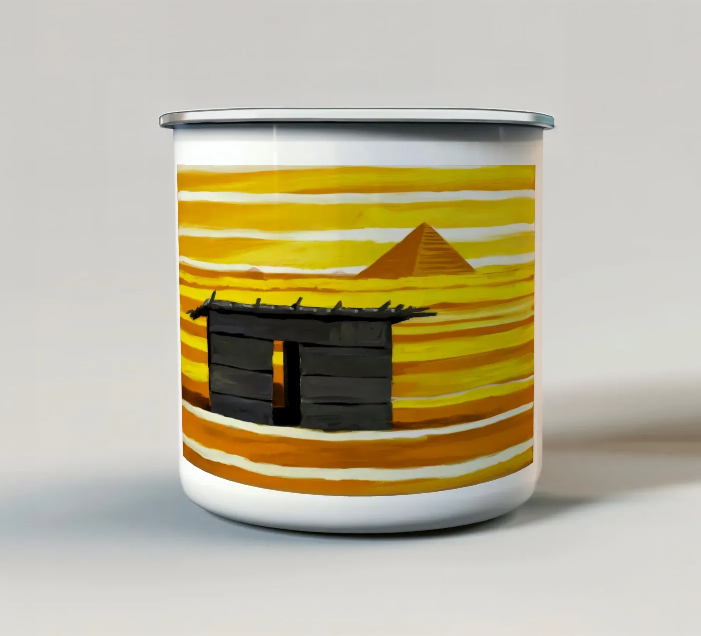 Sunlit Adobe Window enamel mug by Silk Palette