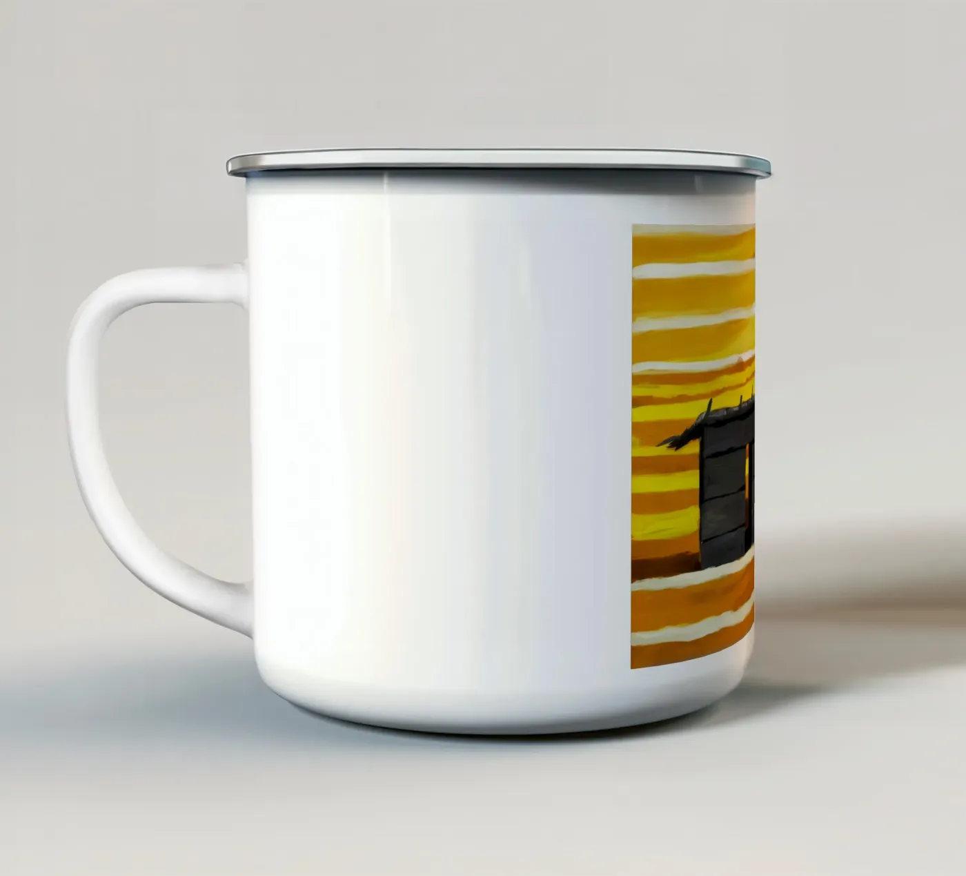 Sunlit Adobe Window enamel mug by Silk Palette