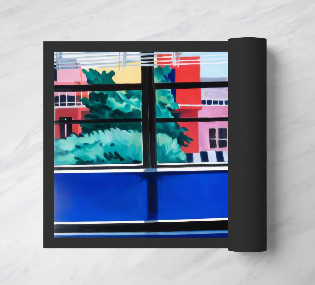 Window View Cityscape doormat by Silk Palette