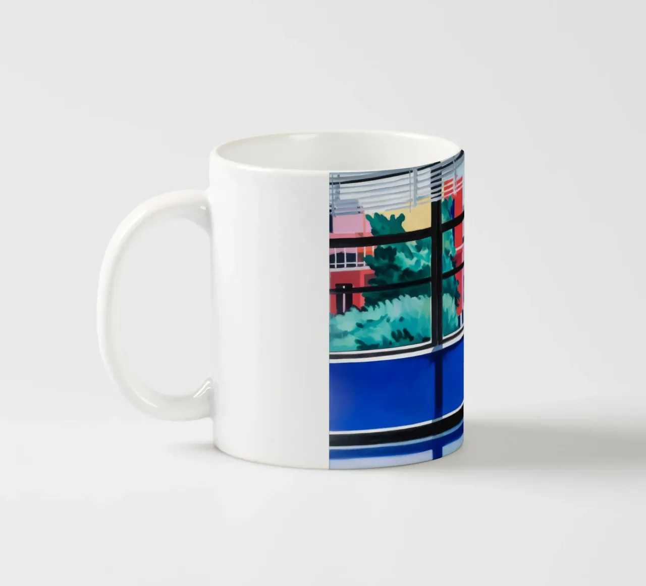 Vista dalla finestra Paesaggio urbano tazza in ceramica da Silk Palette