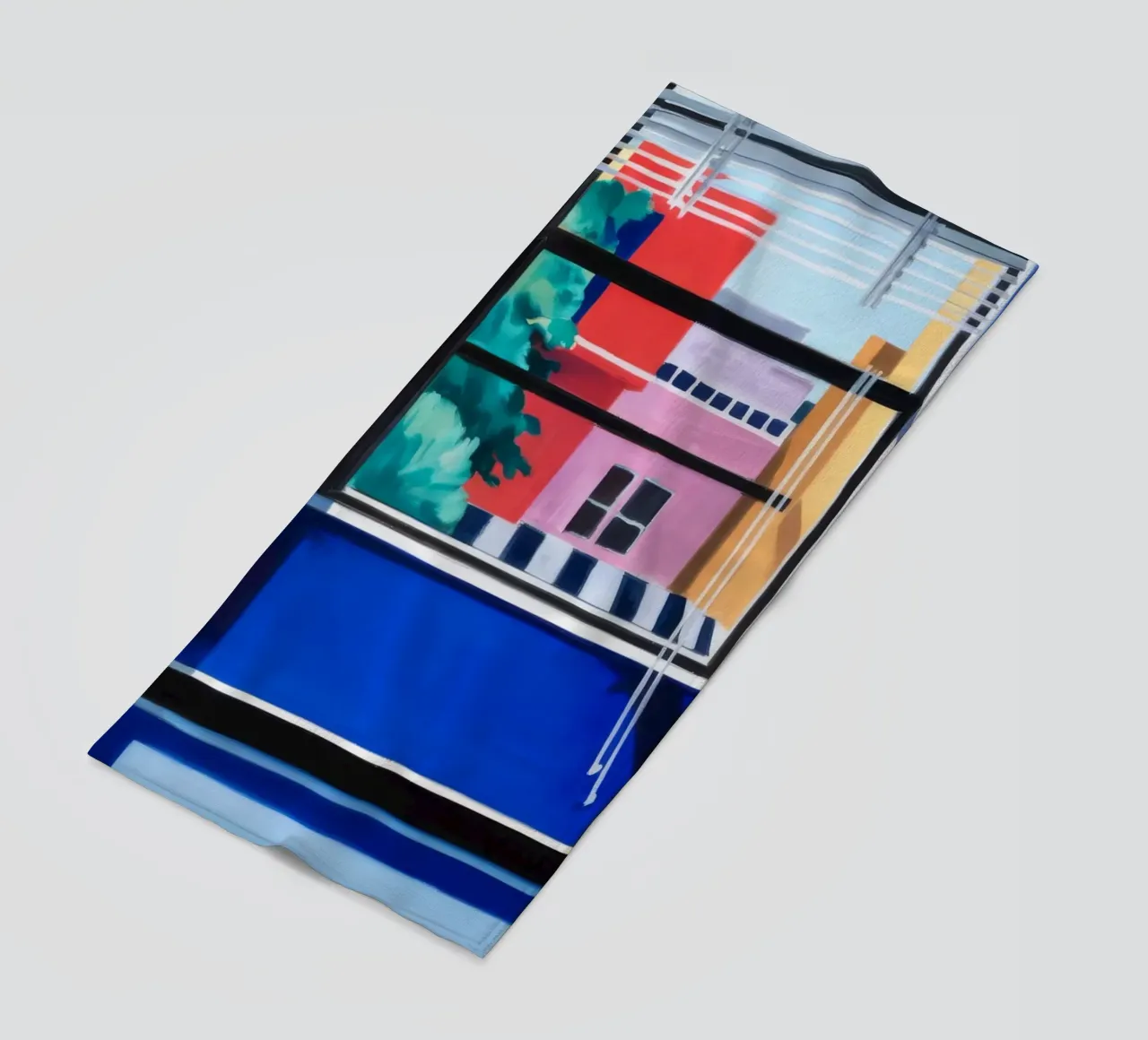 Vista dalla finestra Paesaggio urbano telo mare da Silk Palette