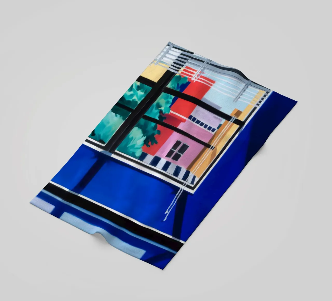 Vista dalla finestra Paesaggio urbano telo mare da Silk Palette