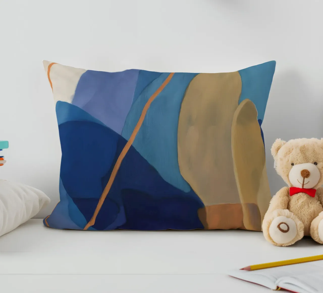 Ochre Cipher Bold decorative cushion by Vivid Reverie