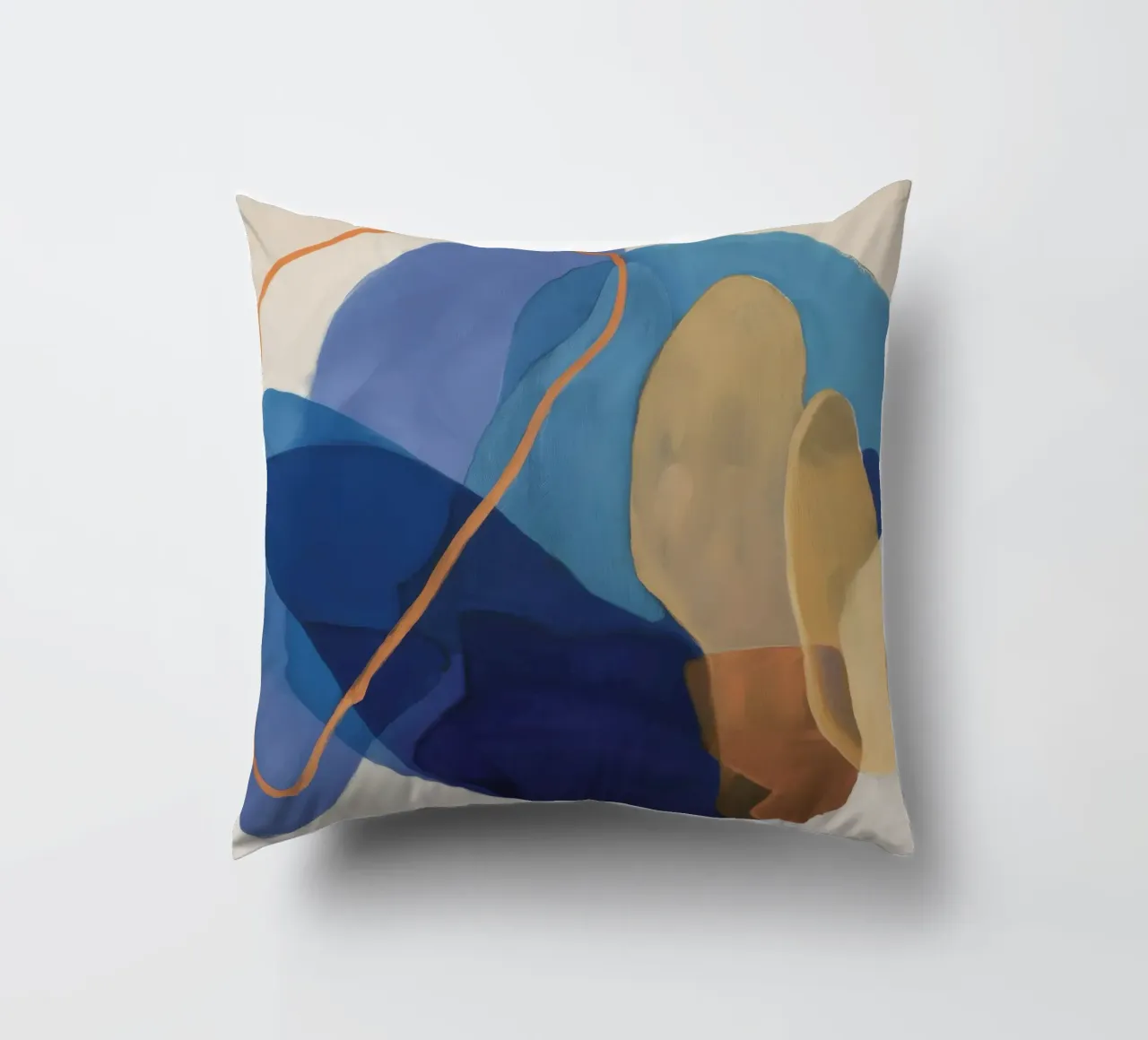 Ochre Cipher Bold decorative cushion by Vivid Reverie