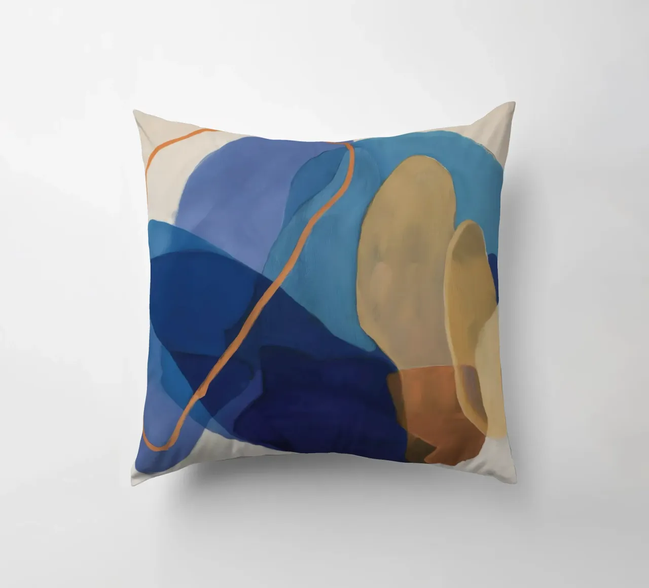 Ochre Cipher Bold decorative cushion by Vivid Reverie