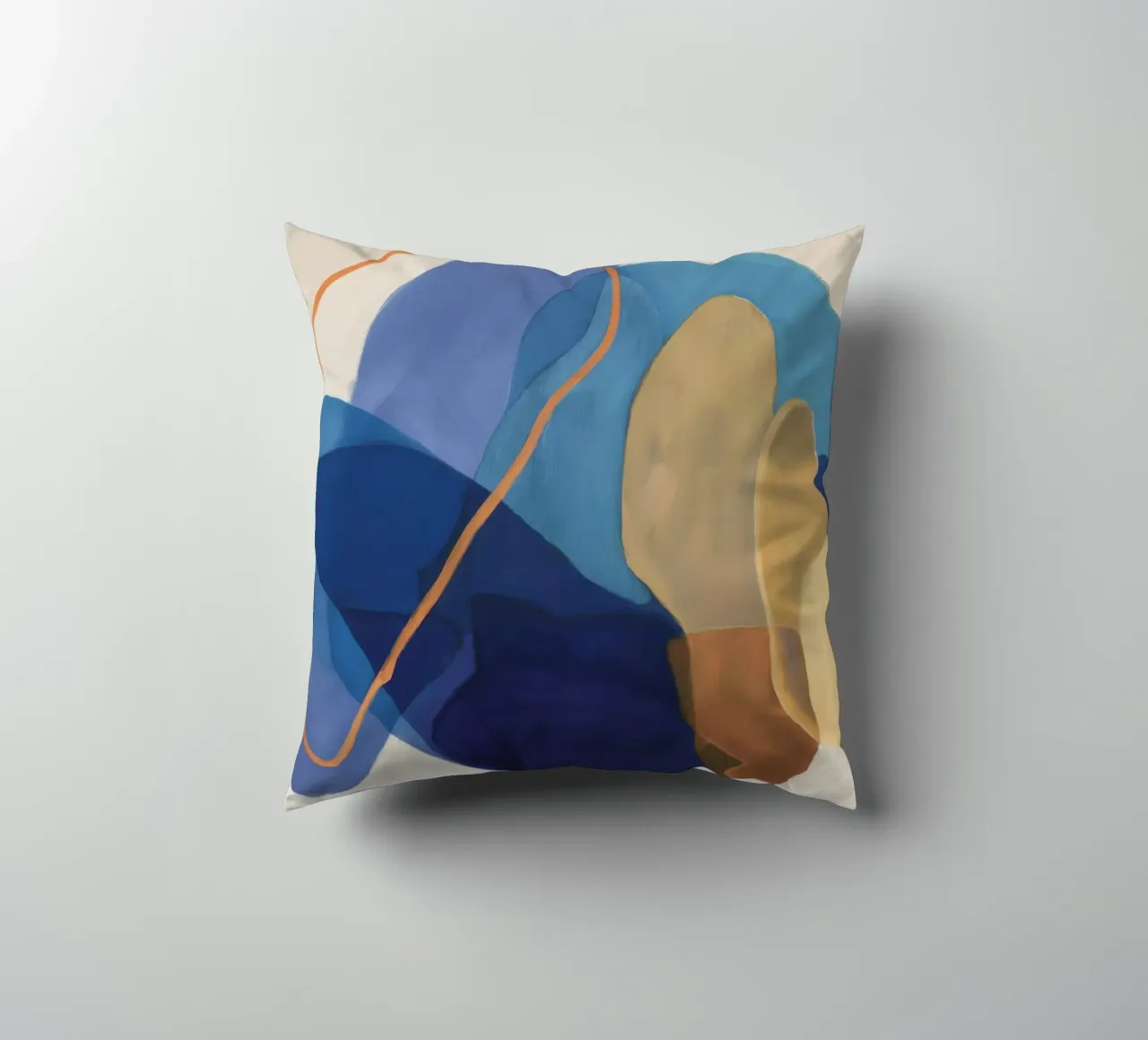 Ochre Cipher Bold decorative cushion by Vivid Reverie