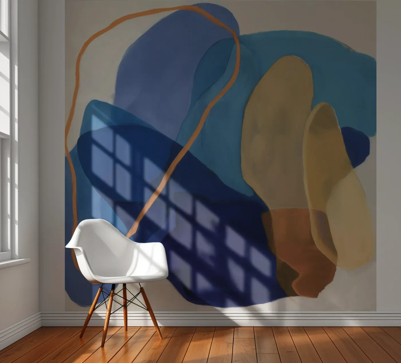 Ochre Cipher Bold fotobehang van Vivid Reverie