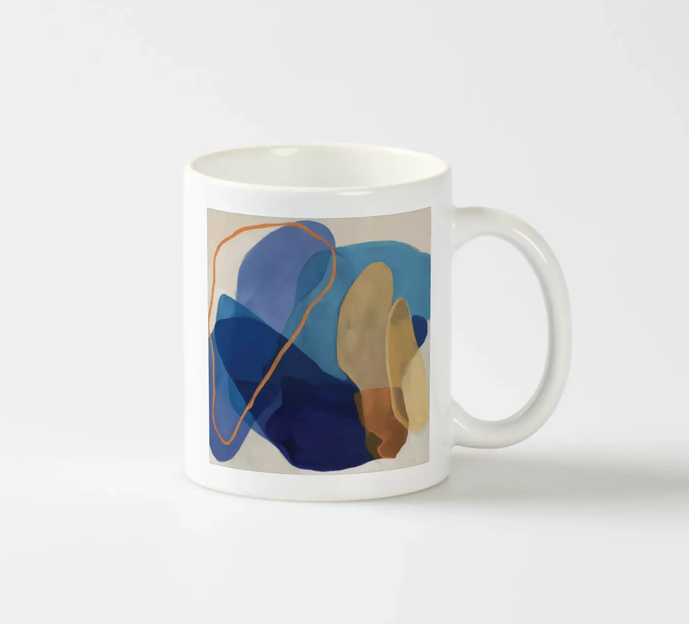 Ochre Cipher Bold ceramic mug by Vivid Reverie