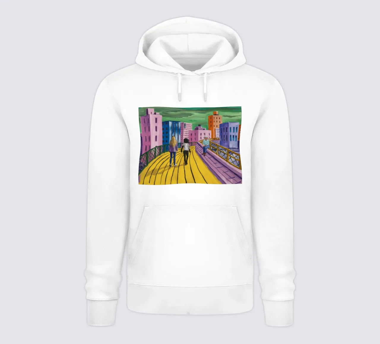 Viaggio dei camminatori sul ponte felpa con cappuccio da Silk Palette