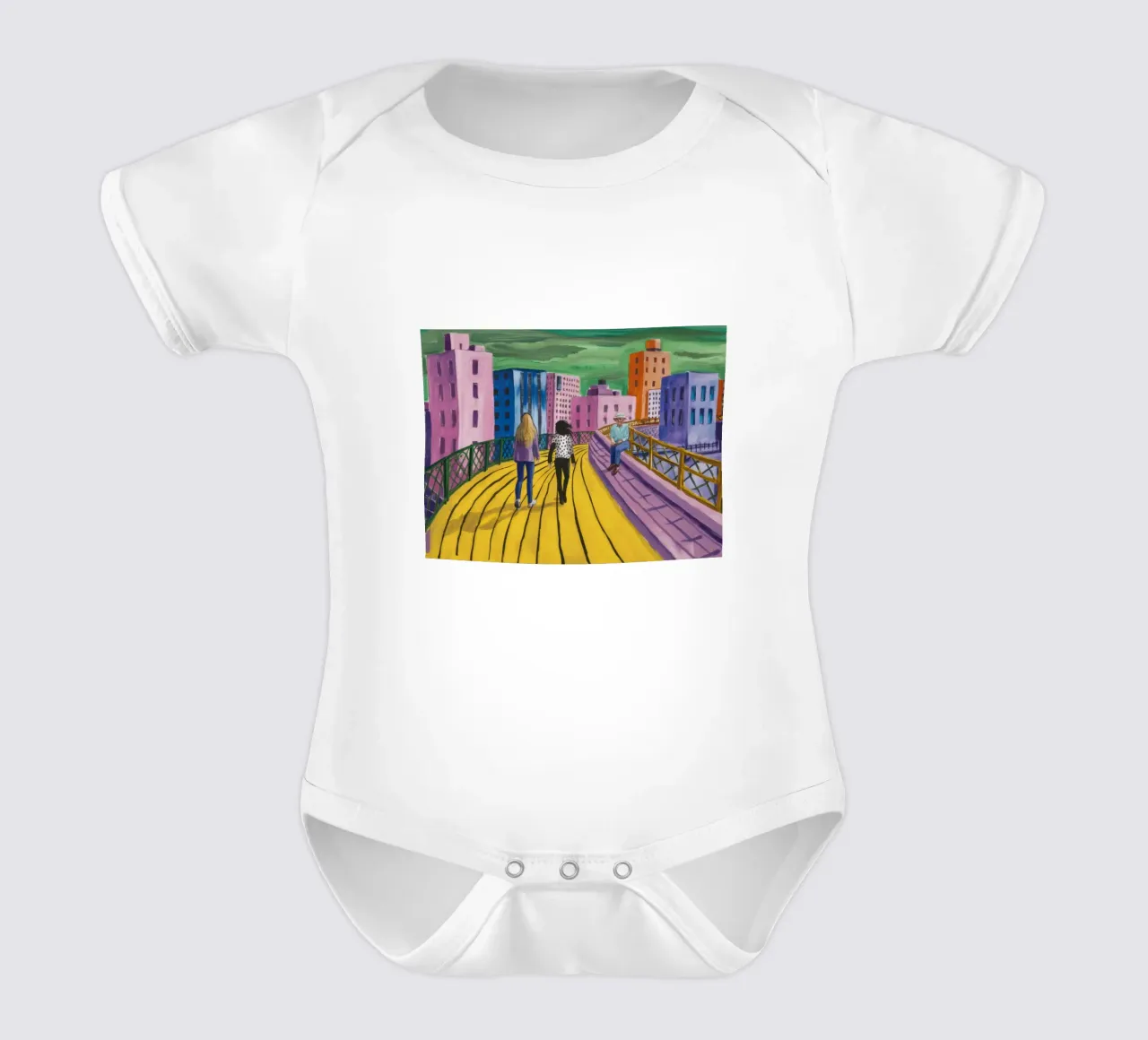 Viaggio dei camminatori sul ponte body neonato maniche corte da Silk Palette