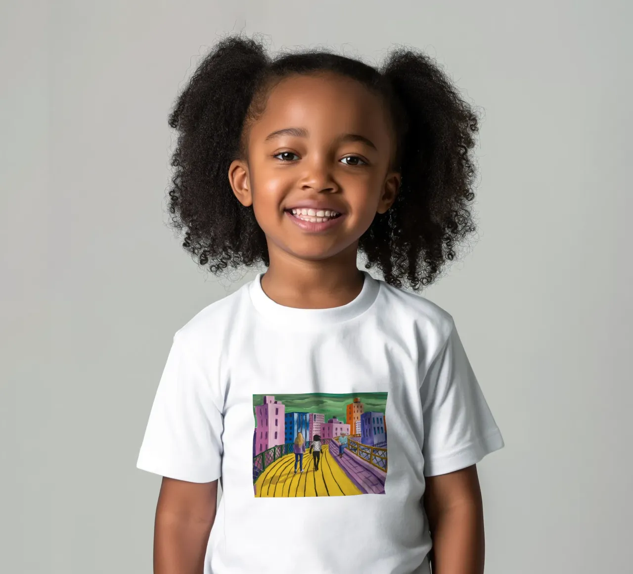 Viaggio dei camminatori sul ponte t-shirt bambini da Silk Palette