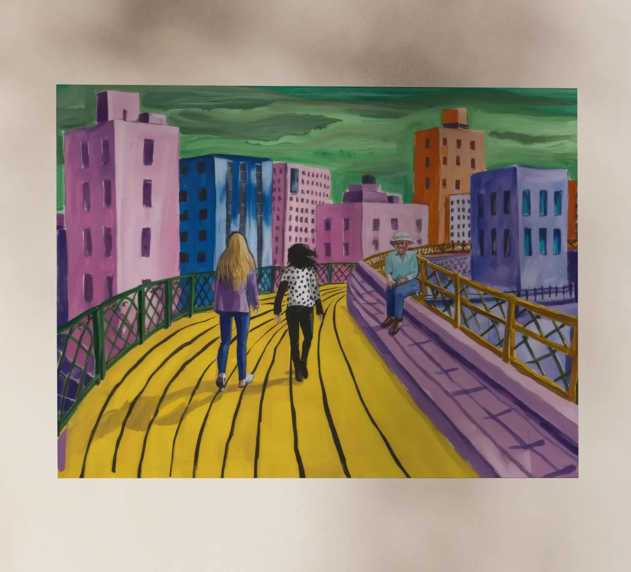 Viaggio dei camminatori sul ponte pellicola backlit da Silk Palette