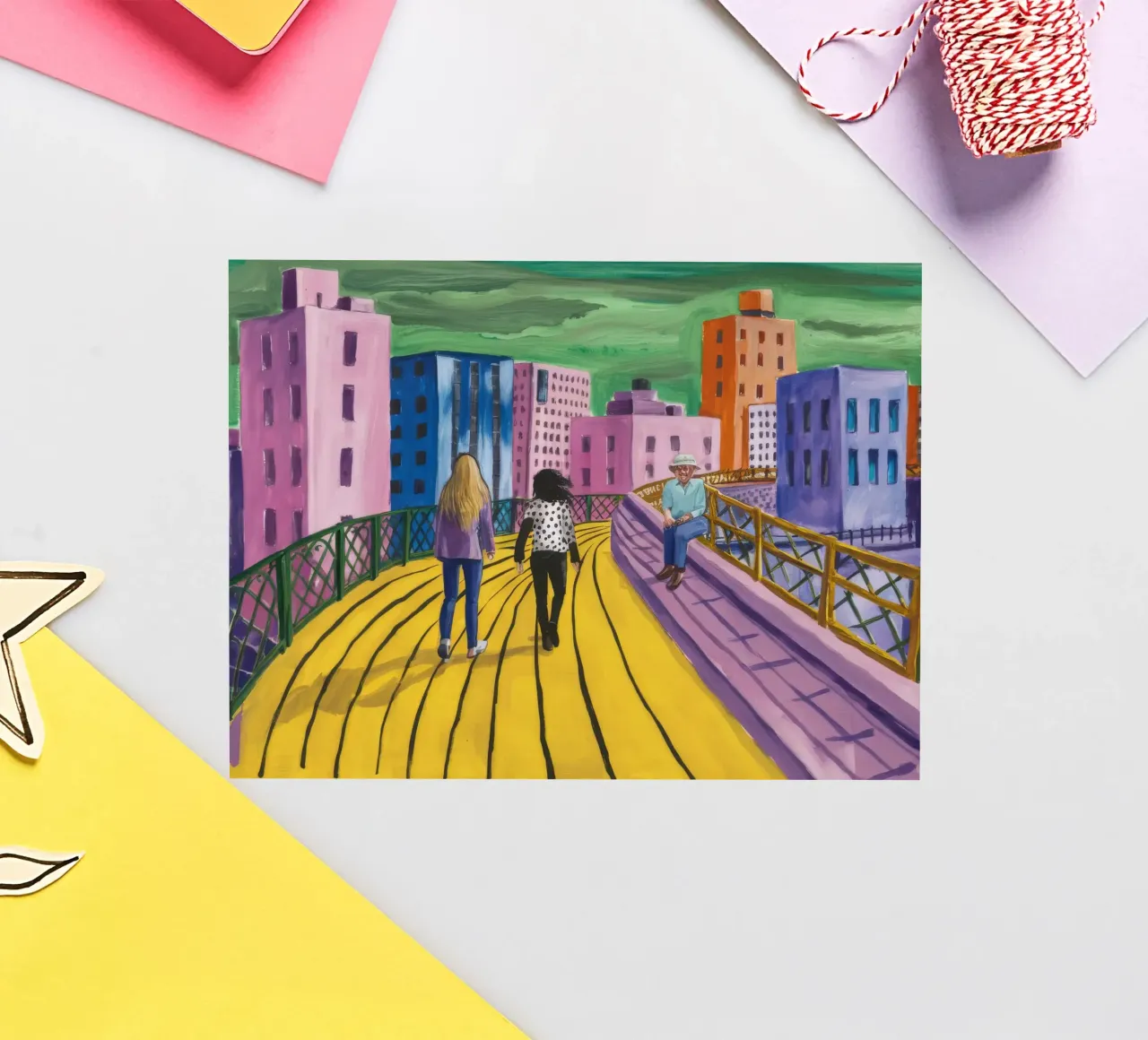 Viaggio dei camminatori sul ponte adesivo da Silk Palette