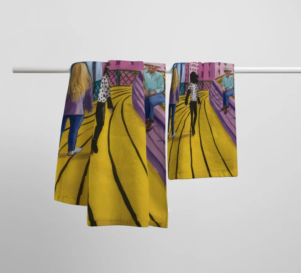 Viaggio dei camminatori sul ponte asciugamano da bagno da Silk Palette