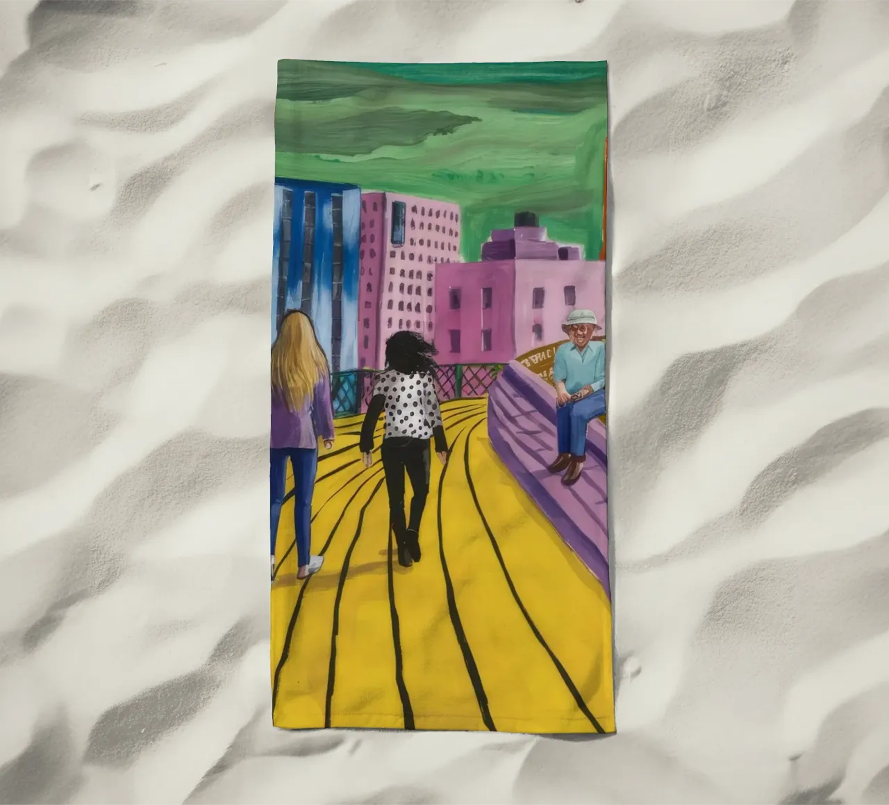 Viaggio dei camminatori sul ponte telo mare da Silk Palette