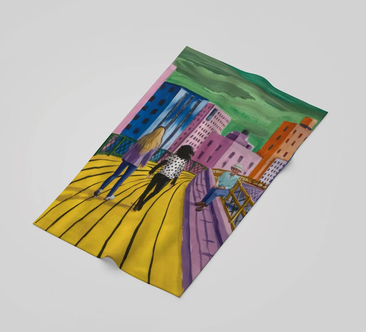 Viaggio dei camminatori sul ponte telo mare da Silk Palette