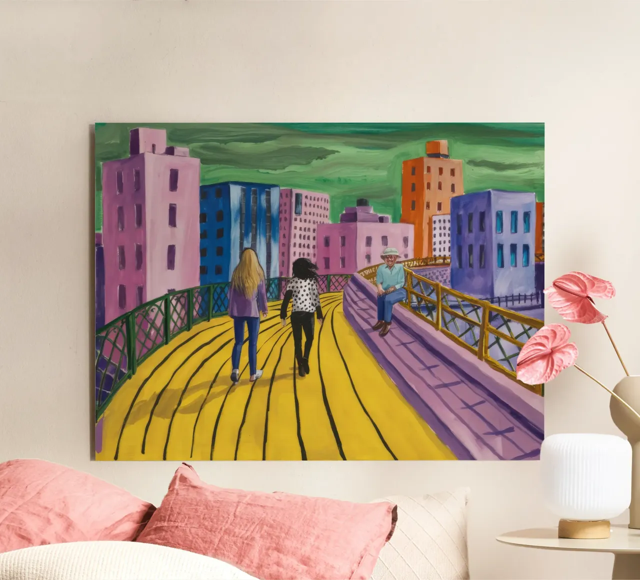 Viaggio dei camminatori sul ponte alluminio dibond da Silk Palette
