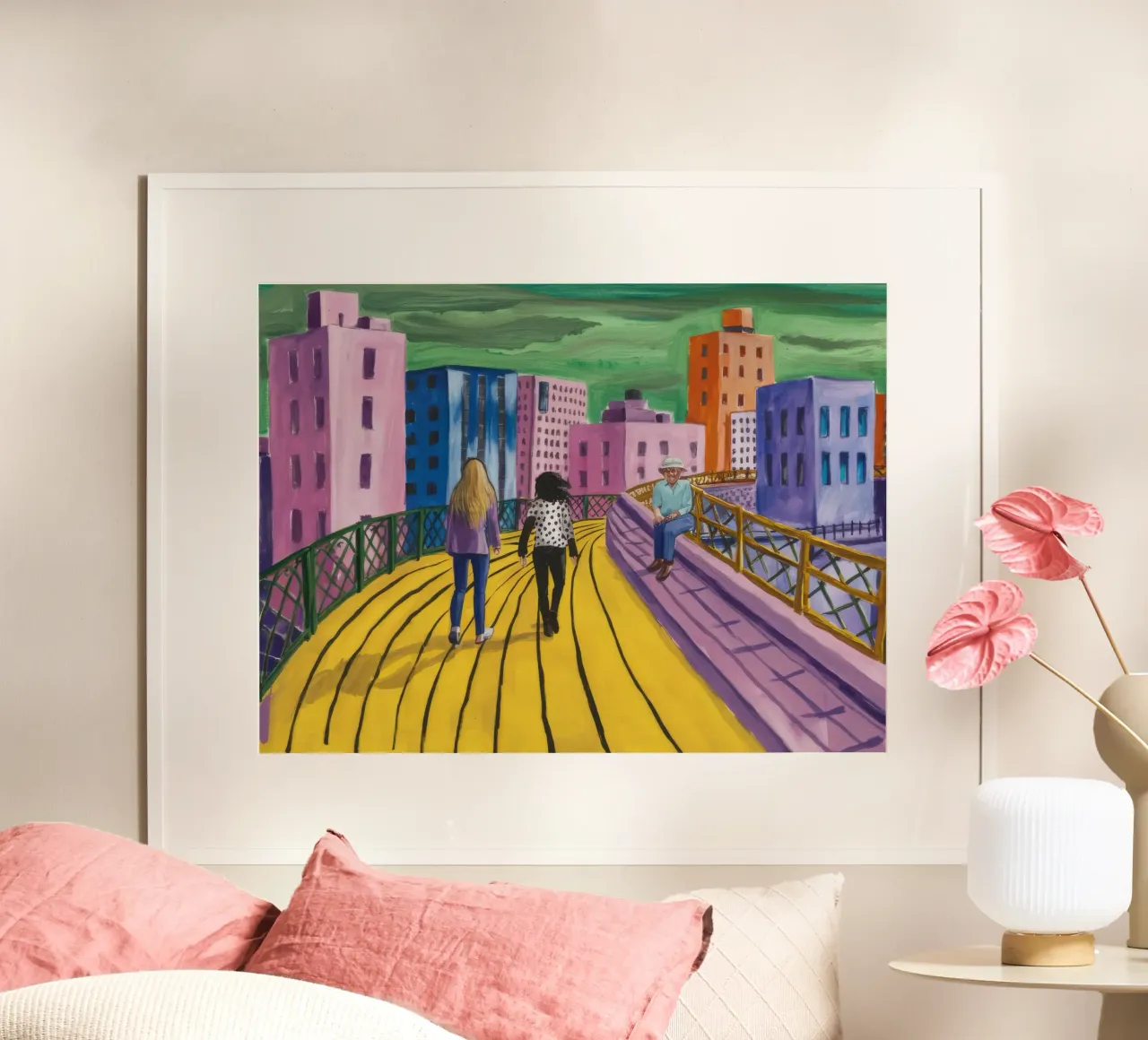 Viaggio dei camminatori sul ponte carta hahnemühle da Silk Palette