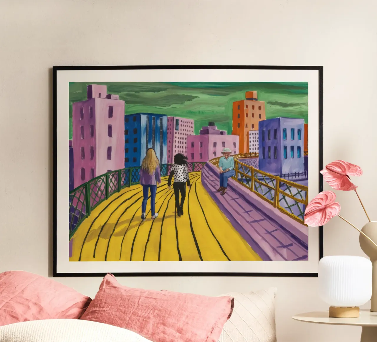 Viaggio dei camminatori sul ponte carta hahnemühle da Silk Palette