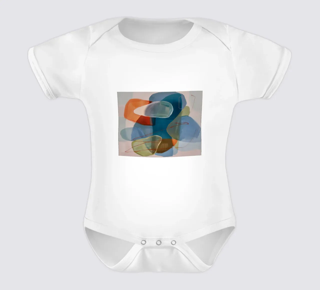 Terraqueous Pebble Serene body neonato maniche corte da Vivid Reverie