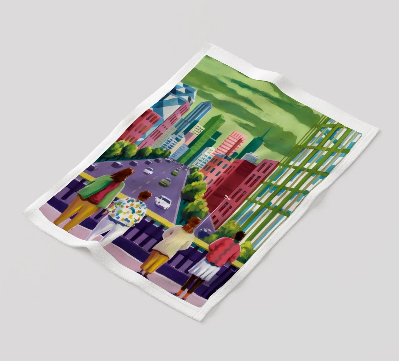 Prospettiva del centro città coperta in pile da Silk Palette