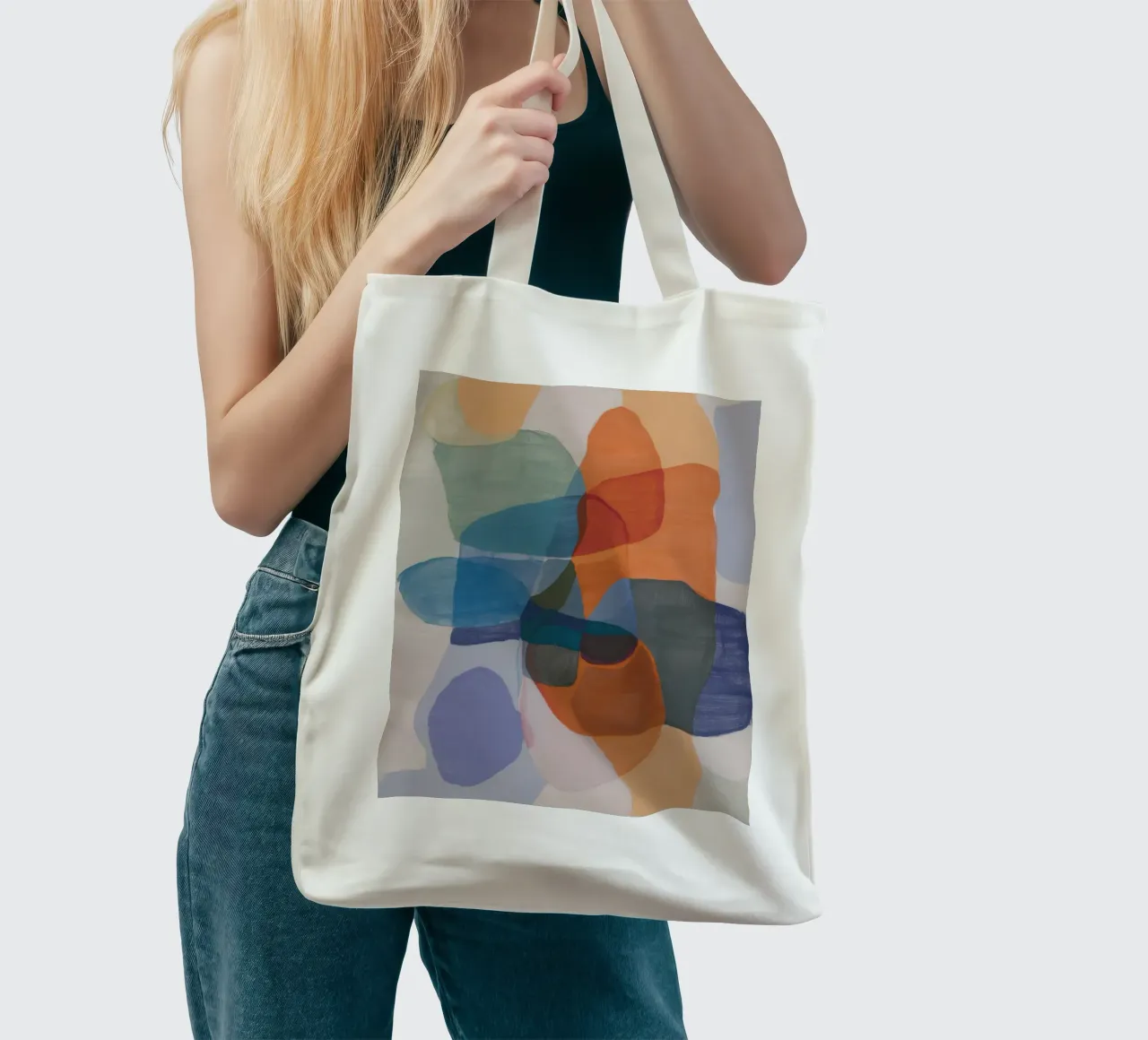 Citrus Teal Strata borsa in juta da Vivid Reverie