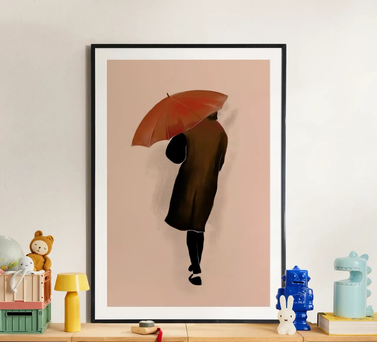 Rainy Afternoon poster con telaio in plastica da XOXO Arte