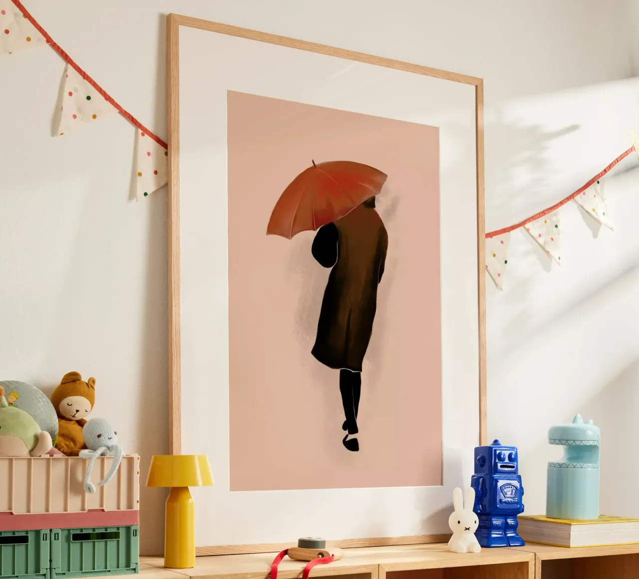 Rainy Afternoon poster con telaio in plastica da XOXO Arte