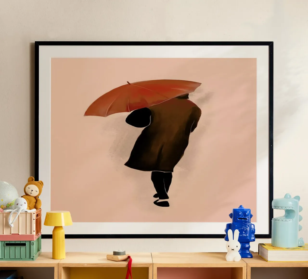 Rainy Afternoon poster con telaio in plastica da XOXO Arte