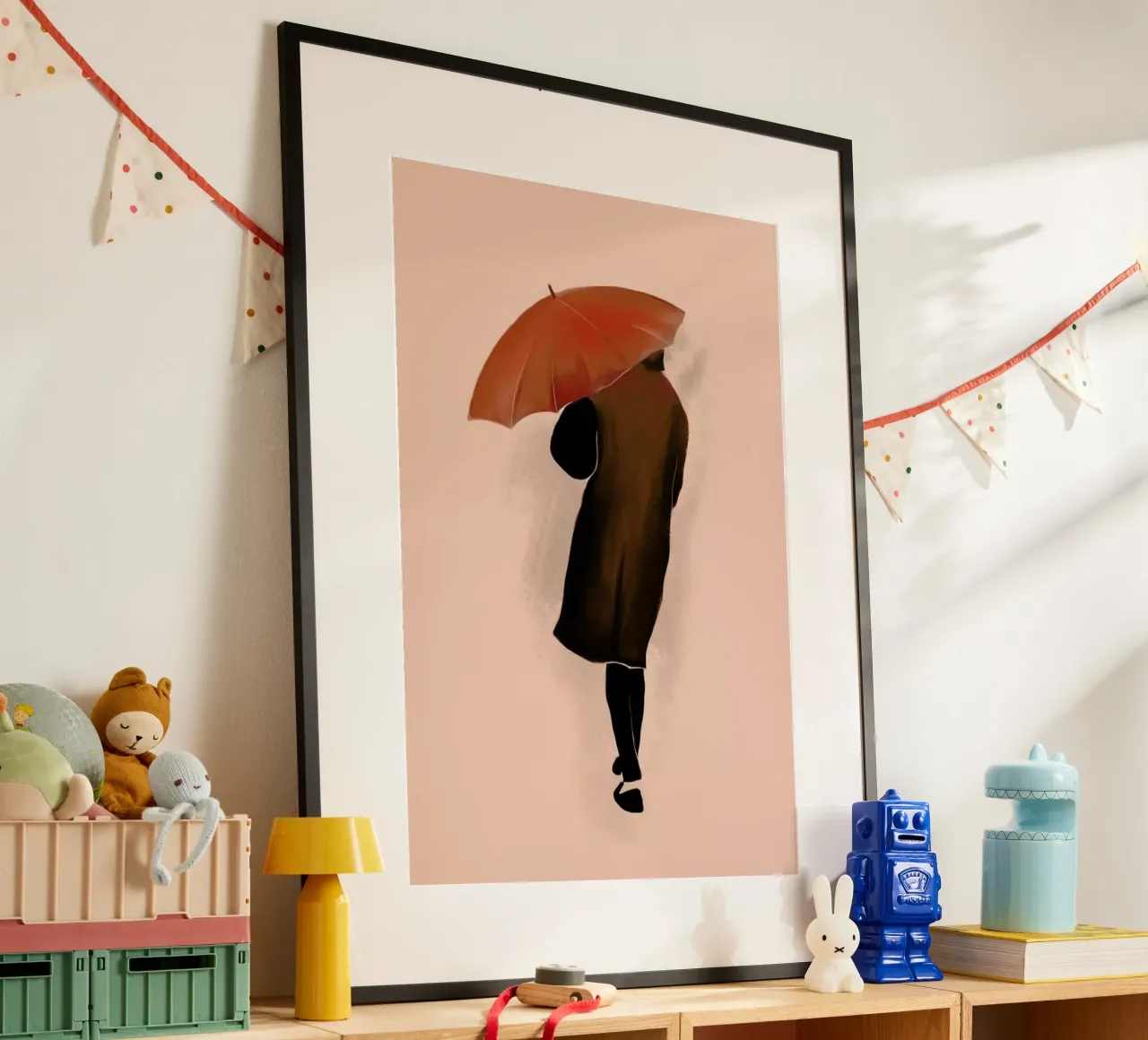 Rainy Afternoon poster con telaio in plastica da XOXO Arte