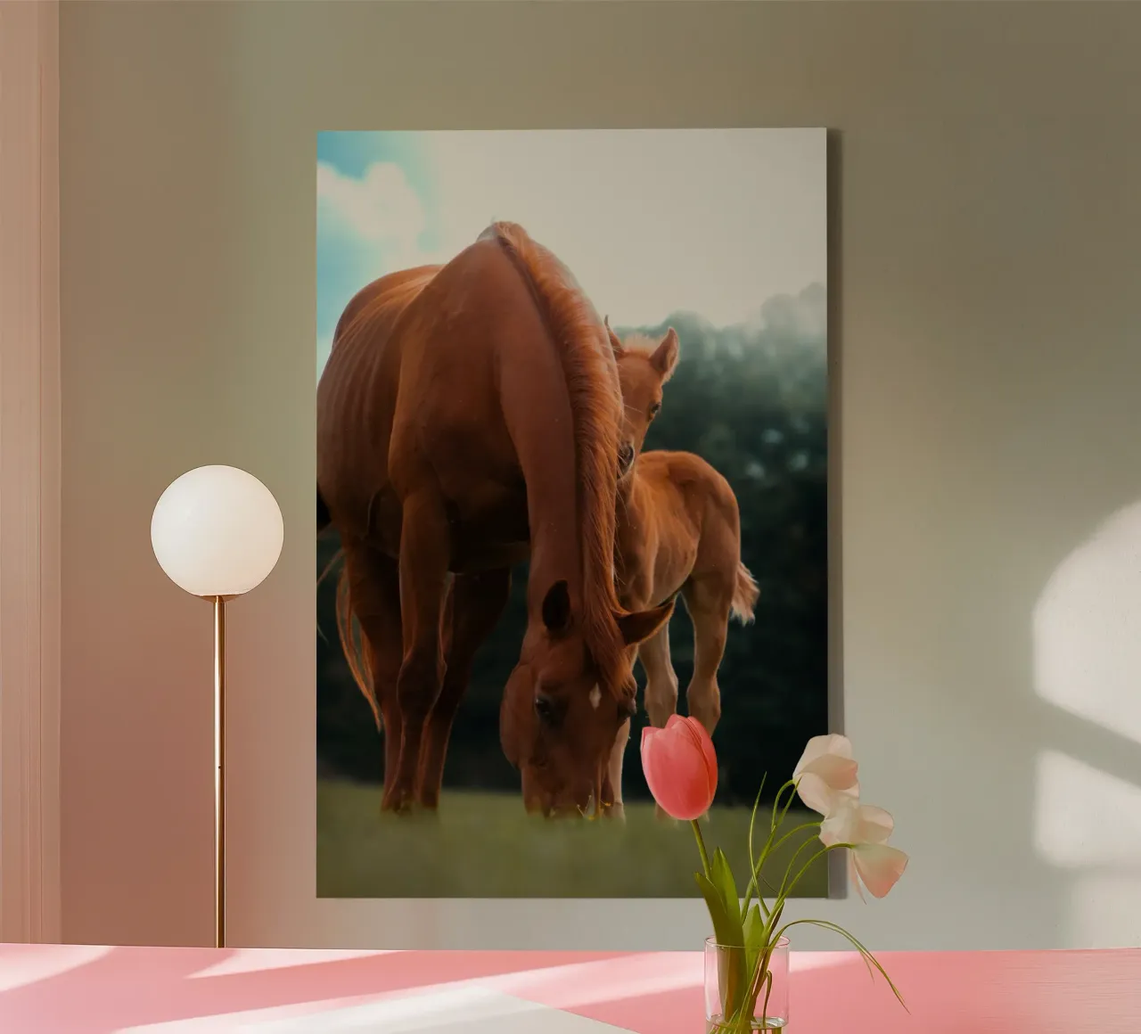 cavallo puledro tela con Cornice a cassetta da Horsire