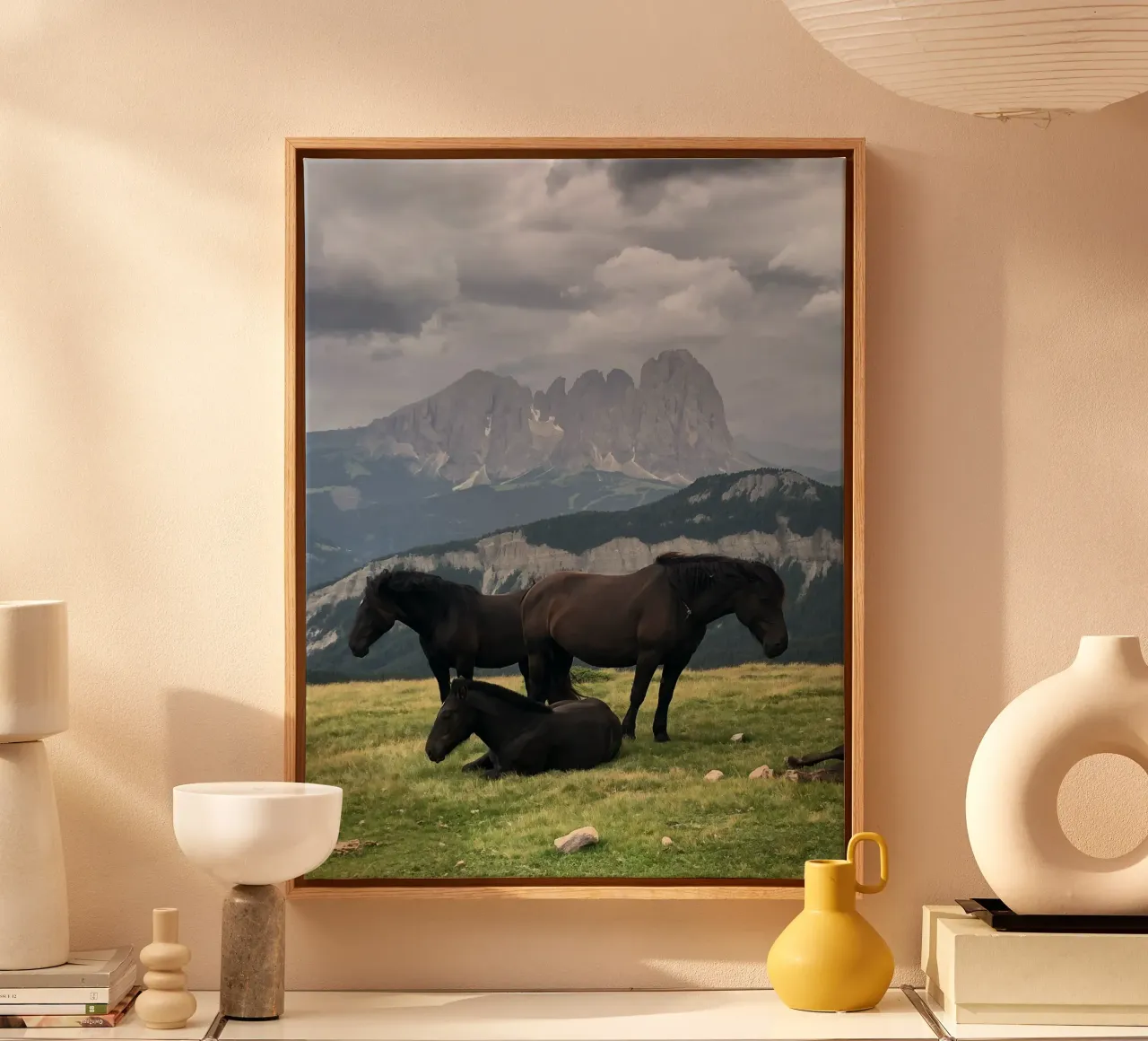 grasveld canvas met Baklijst van Horsire