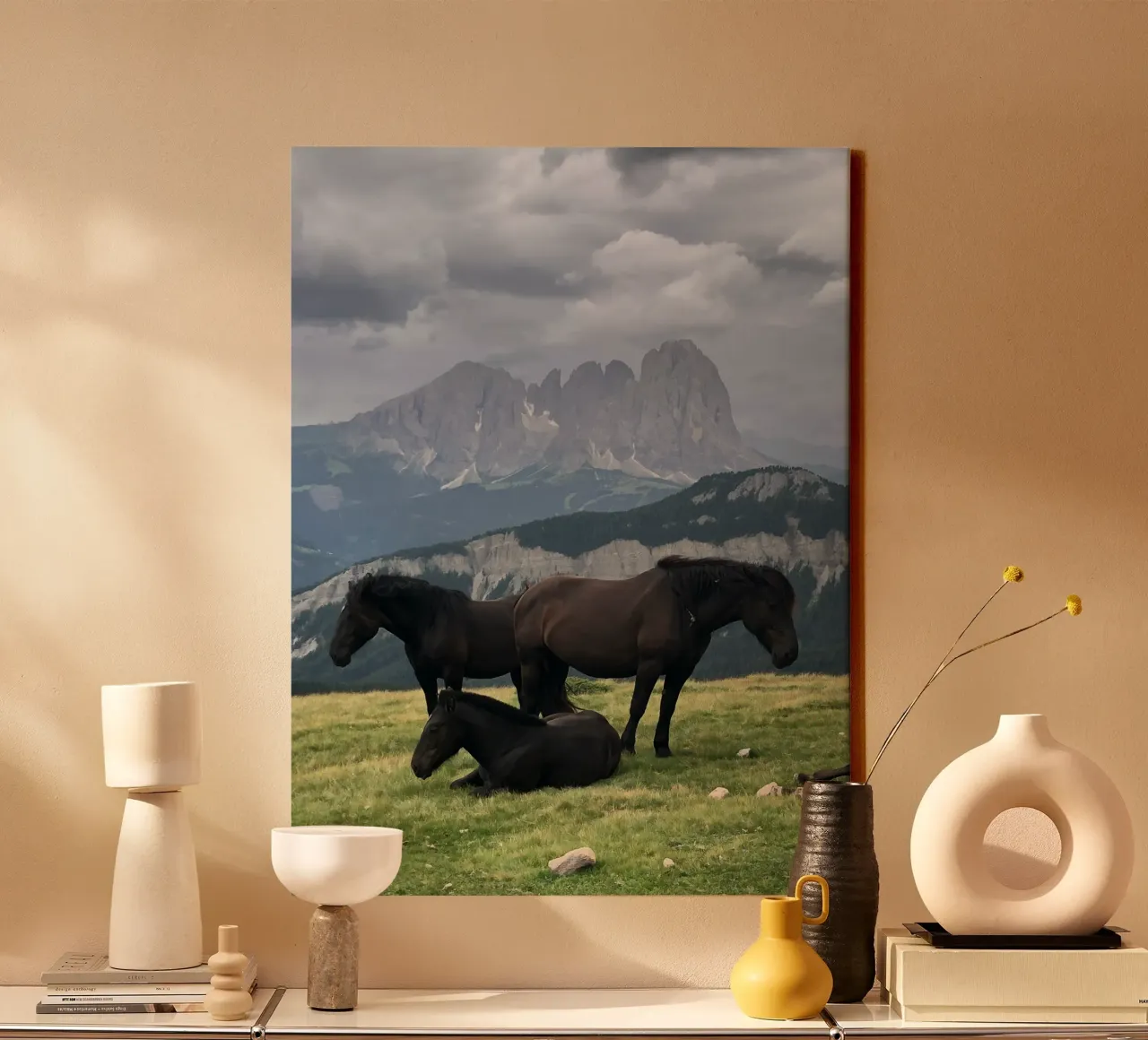 grasveld canvas met Baklijst van Horsire