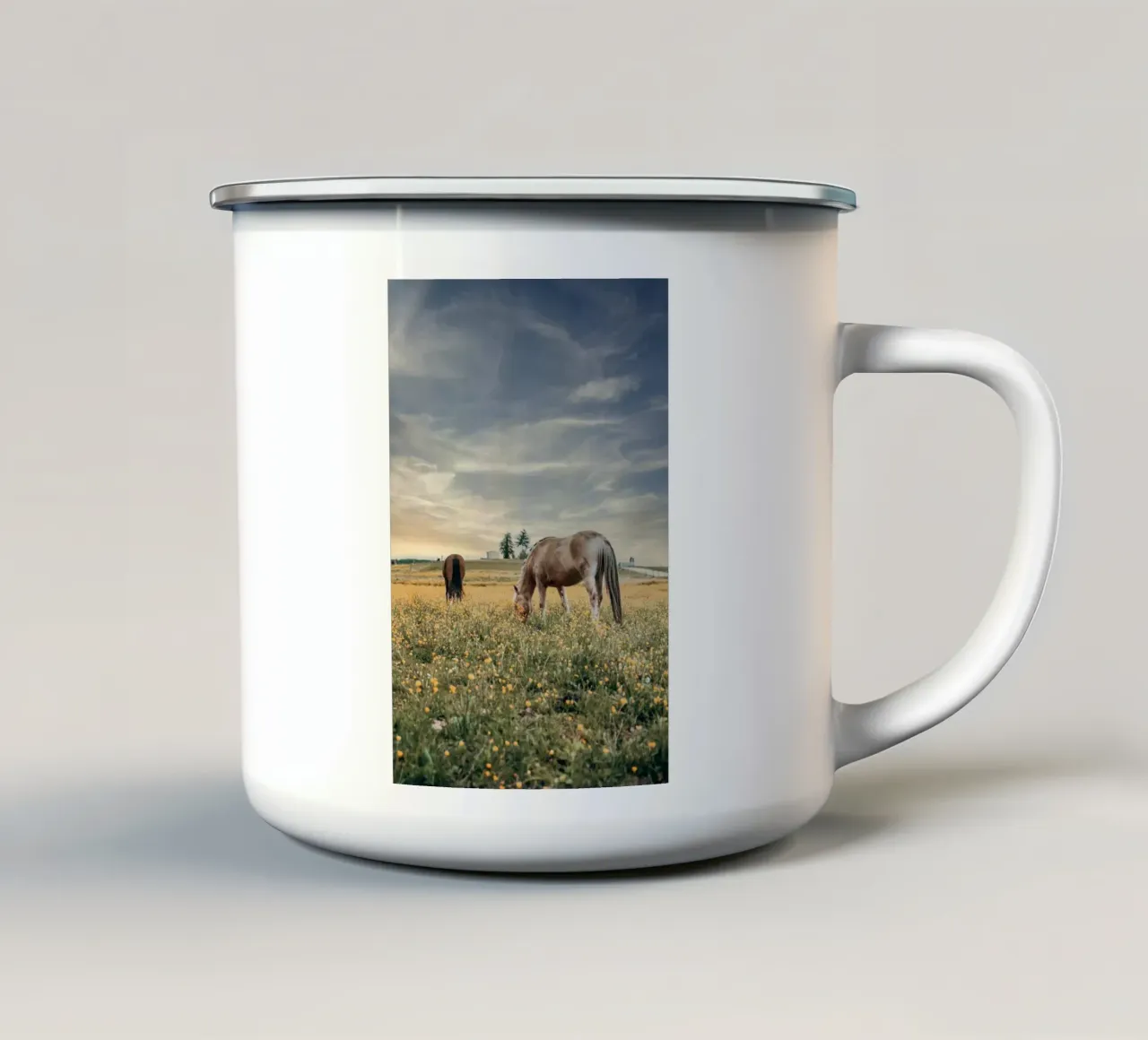 pascolo recintato tazza in smalto da Horsire