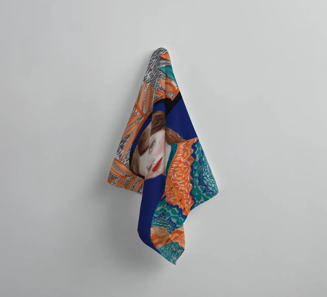 Crimson Coil Contrast towel by Vivid Reverie