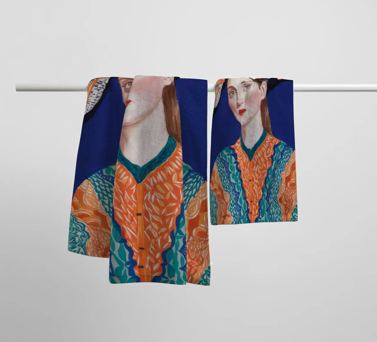 Crimson Coil Contrast towel by Vivid Reverie