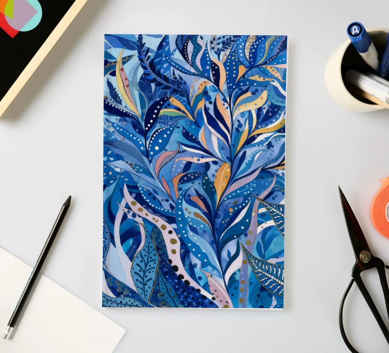 Azure Leaf Labyrinth notebook by Vivid Reverie