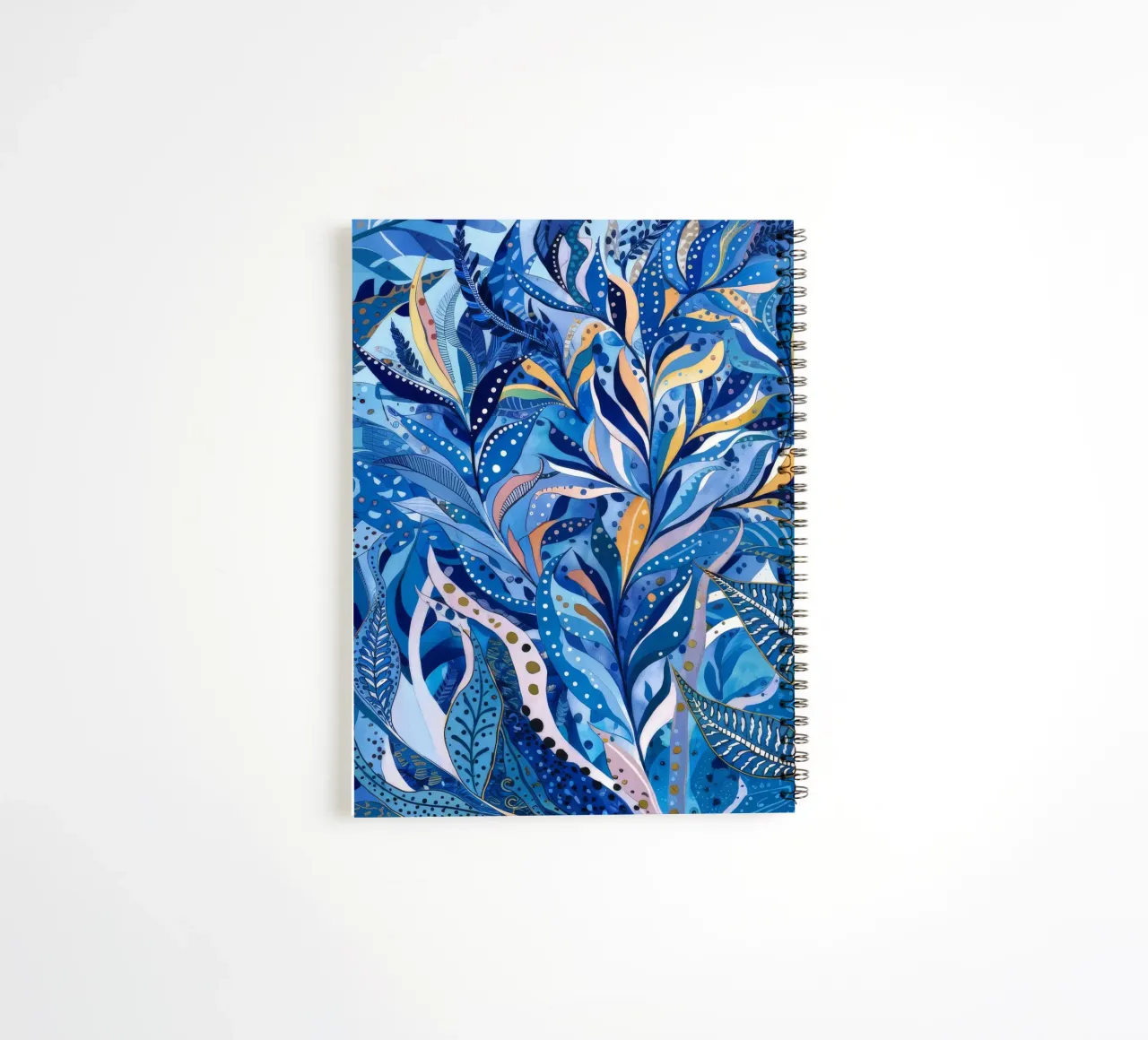 Azure Leaf Labyrinth spiral notebook by Vivid Reverie