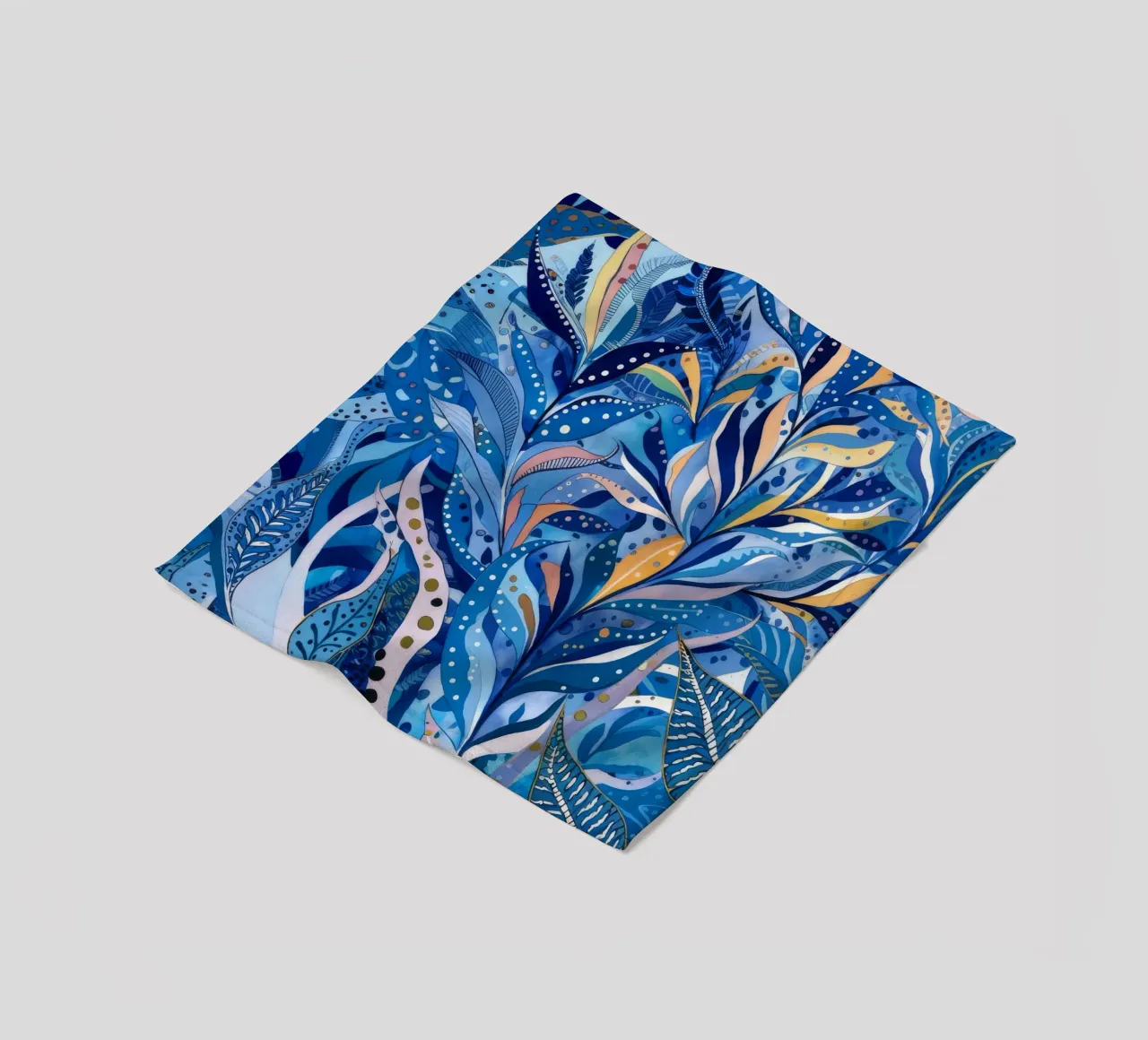 Labirinto di foglie azzurre coperta in pile da Vivid Reverie