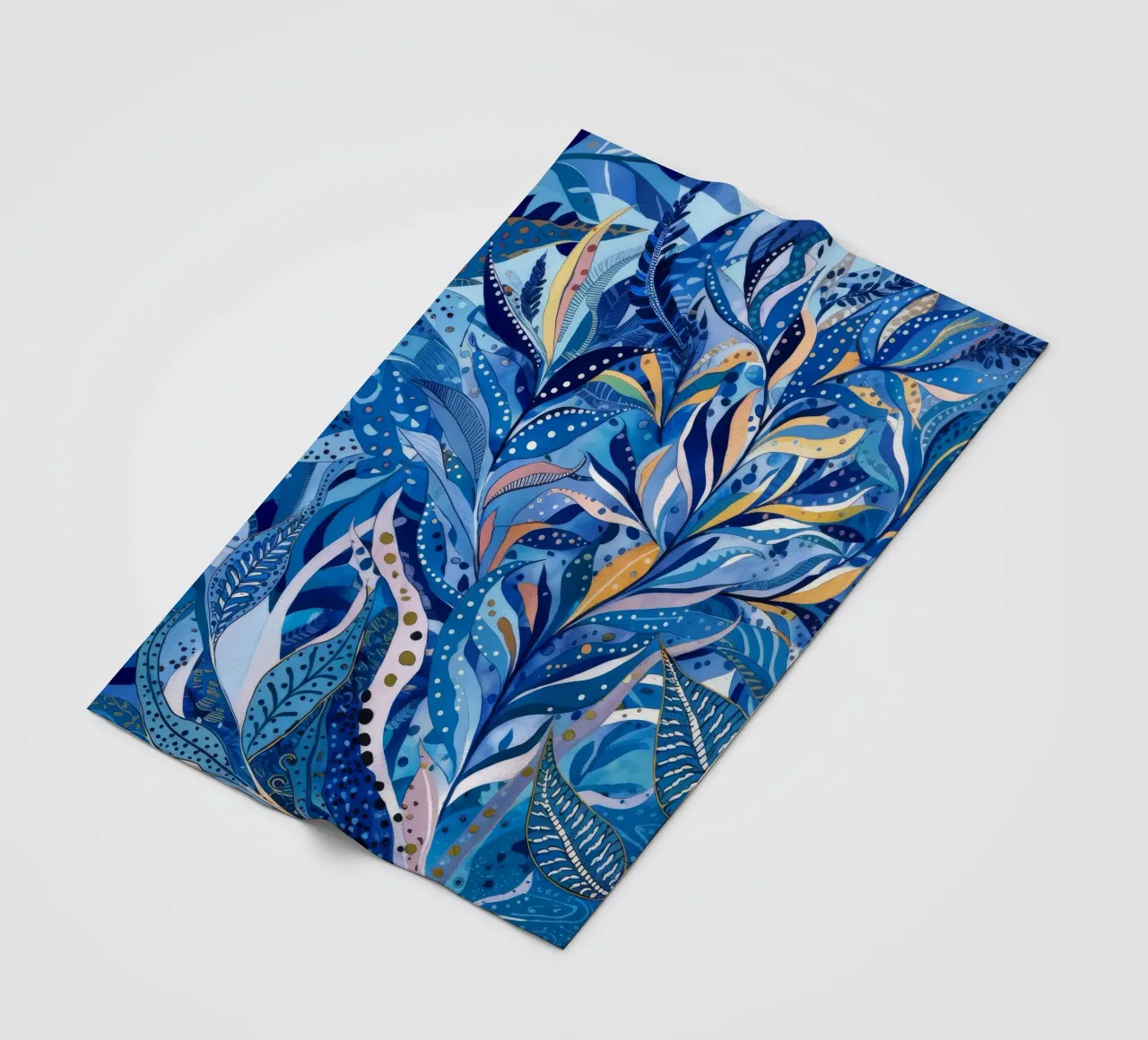 Labirinto di foglie azzurre coperta in pile da Vivid Reverie