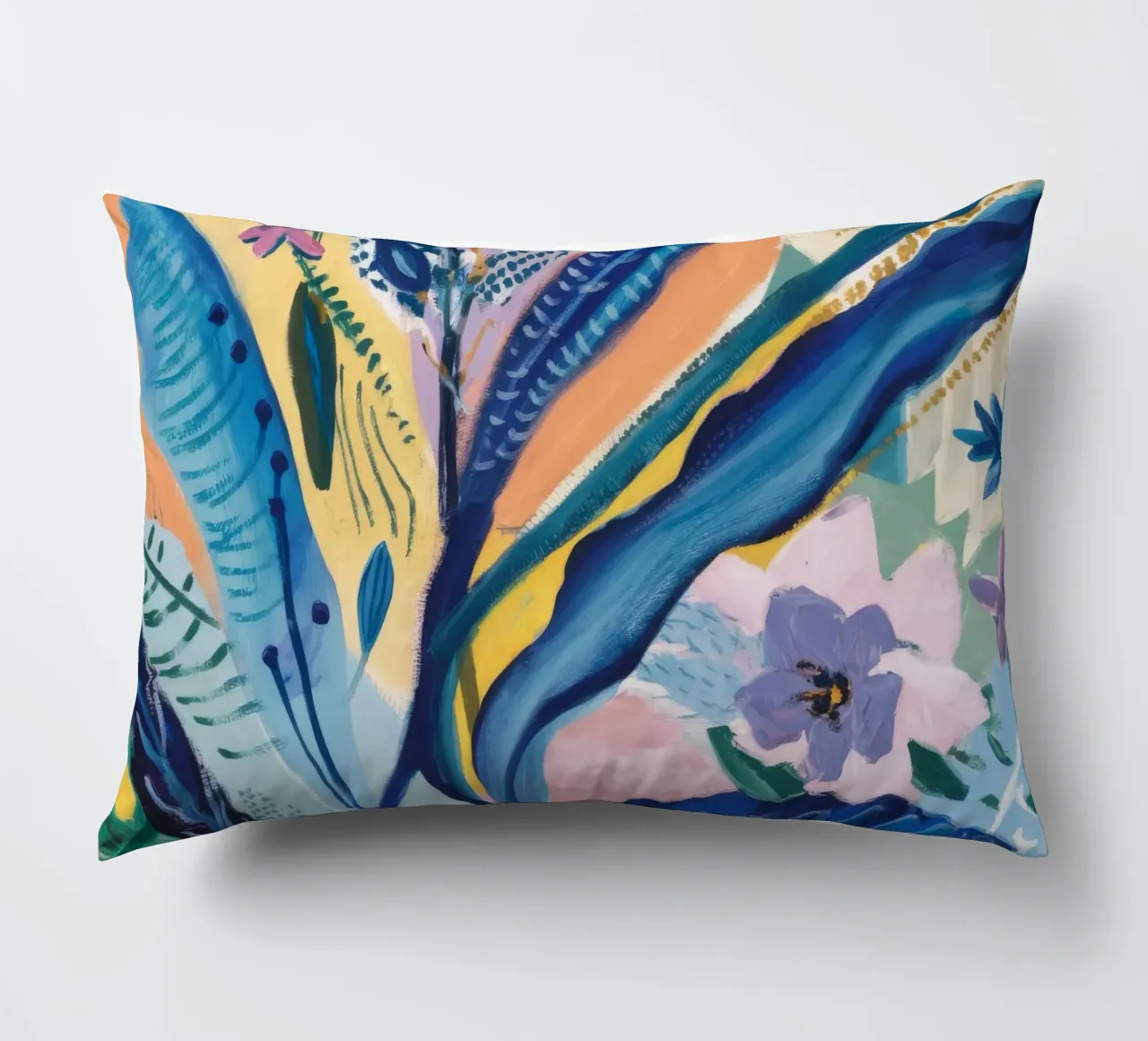 Pastel Jungle Dream decorative cushion by Vivid Reverie